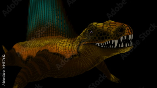 Looping Dimetrodon Animation. Isolated , alpha channel