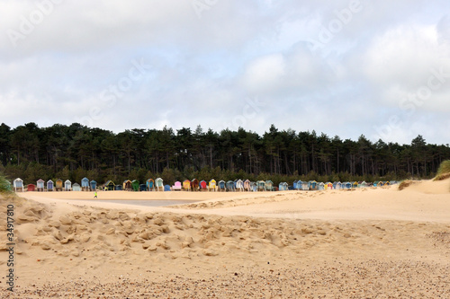 Fototapeta Naklejka Na Ścianę i Meble -  Traditional Beach Huts along the beach