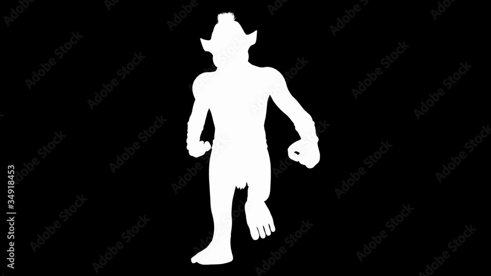 Looping Fantasy character animation . Alpha matte Looping Fantasy character animation . Alpha matte