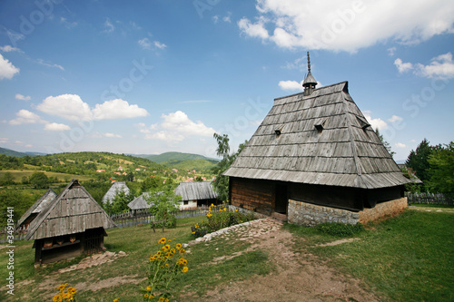 Traditional serbian houses in ethno-village