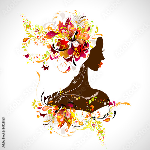 decorative composition with girl
