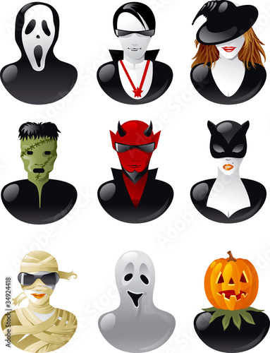 Set of  halloween avatars