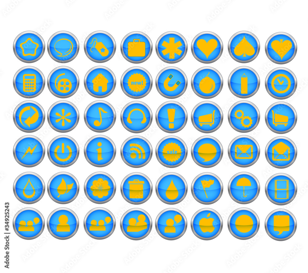 web circles sign set blue color web circles sign set blue color