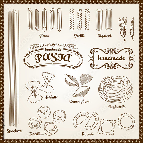 Vector Pasta Set