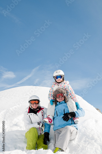 Ski, snow, sun and fun ( copy space, cover)