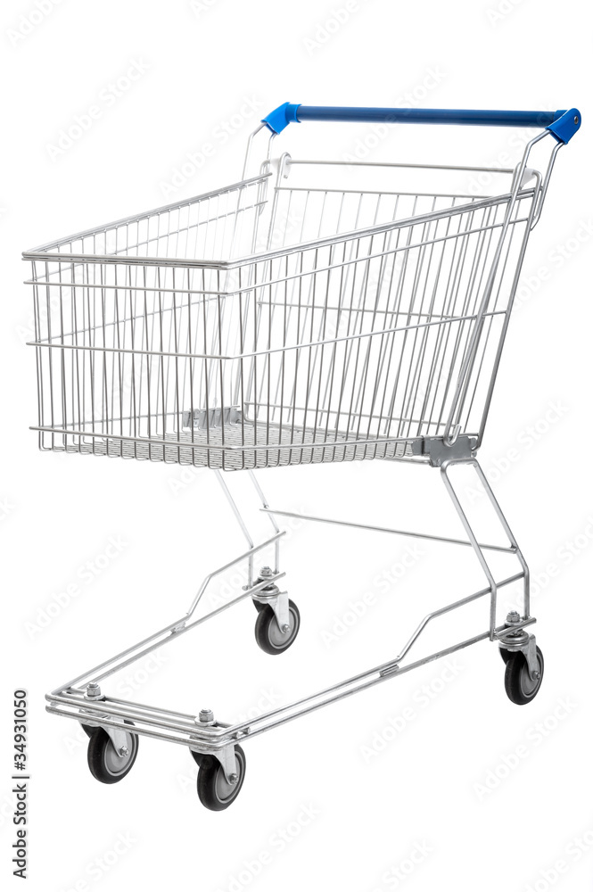 Empty shopping cart isolated Empty shopping cart isolated
