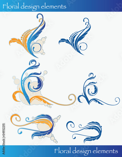 vector collection of floral design elements