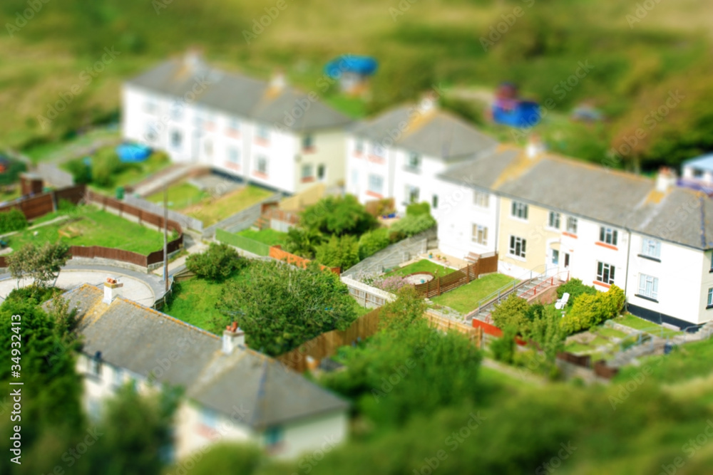 Fototapeta premium Toy town view of houses