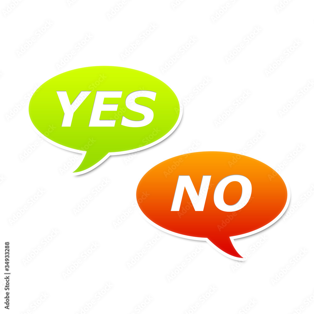 Yes and no stickers Yes and no stickers