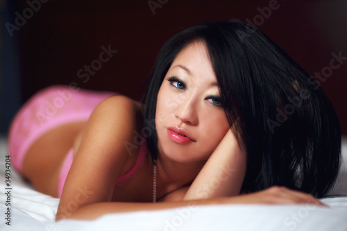 Beautiful Asian Woman Wearing Lingerie