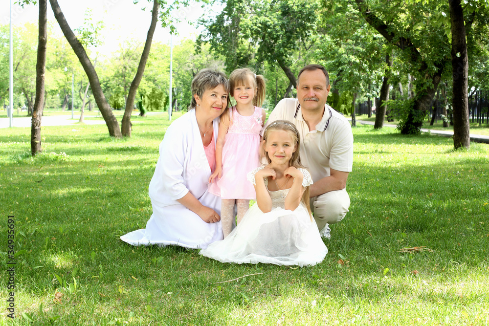 Fototapeta premium Family together in the park