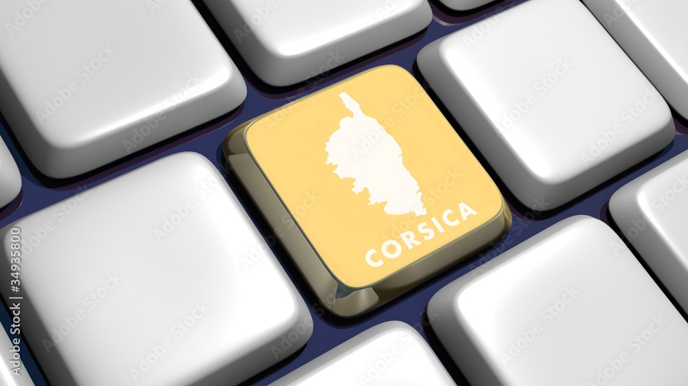 Keyboard (detail) with Corsica key Keyboard (detail) with Corsica key