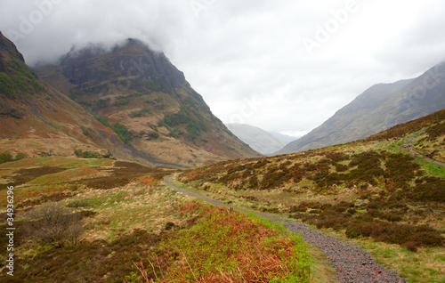 Pass Of Glencoe - Overcast Day. Scotland's Highland. spring