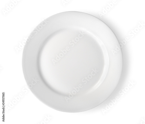 Empty plate isolated Path