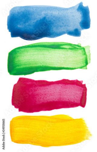 Colorful watercolor brush strokes