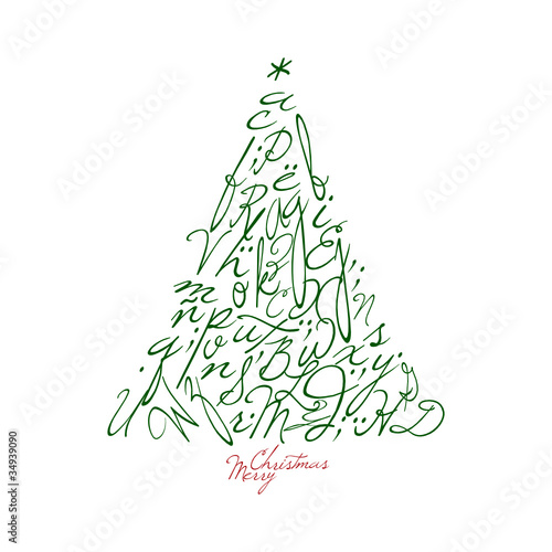 ARBOL DE NAVIDAD  DECORATIVO CON LETRAS