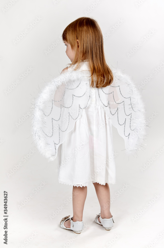 little girl with angel wings in the studio little girl with angel wings in the studio