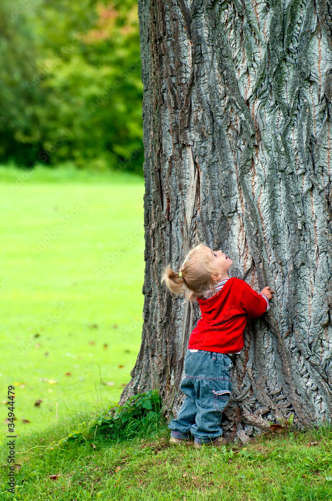 Kleines Mädchen- großer Baum Kleines Mädchen- großer Baum