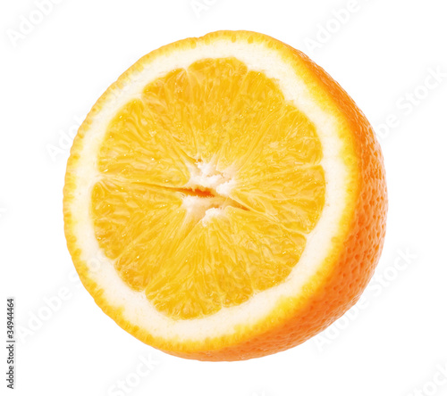 fresh cut half of orange isolated