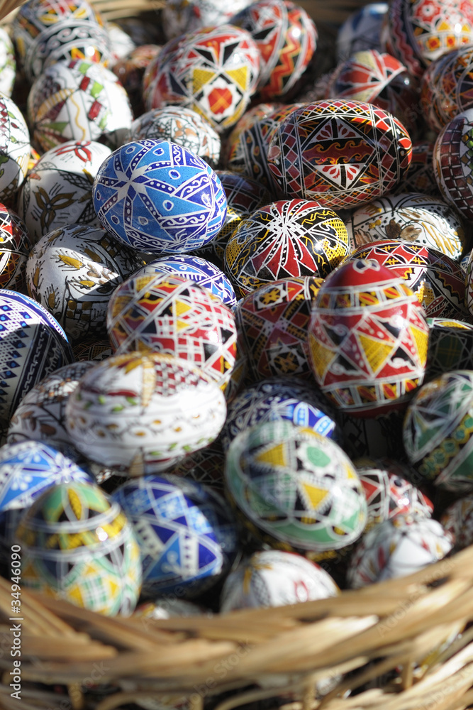 easter eggs in basket easter eggs in basket