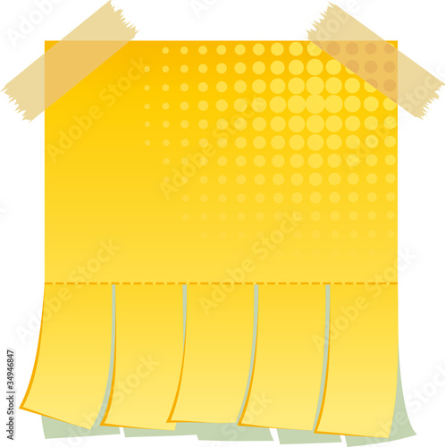 Yellow blank advertisement with cut slips