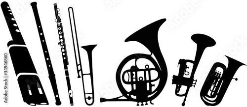 wind instruments vector collection photo