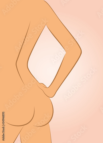 Silhouette of beautiful womanish body.