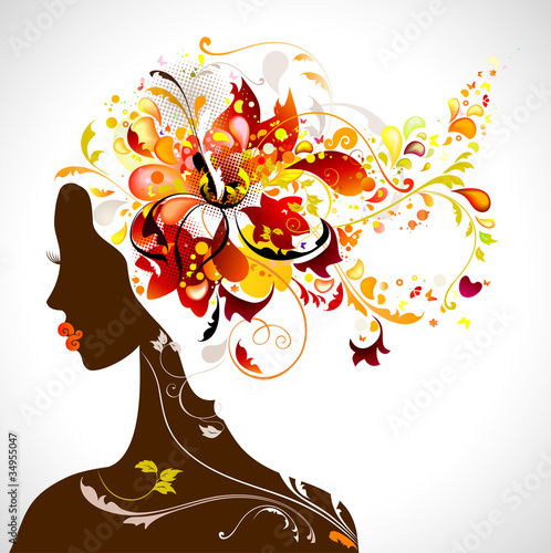 decorative composition with girl