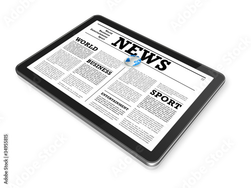 News on a digital tablet pc computer