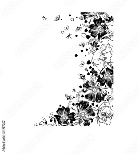 hand drawn decorative flowers
