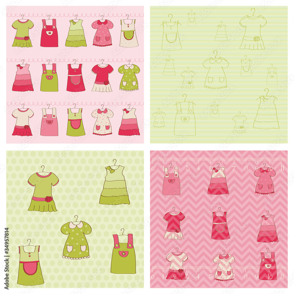 Seamless background Collection - Baby Girl Dress