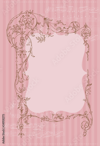 Beautiful Retro Card with photo frame- for invitation, greetings
