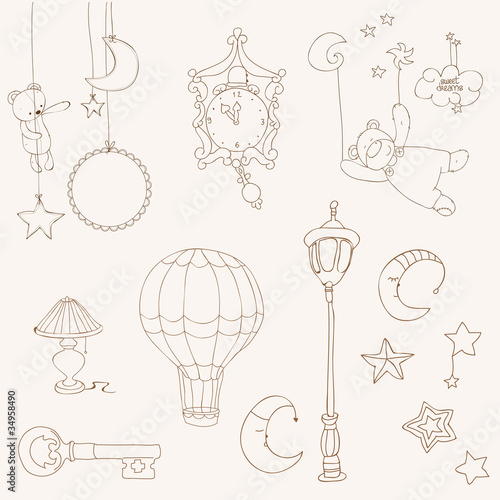 Sweet Dreams - Design Elements for baby scrapbook