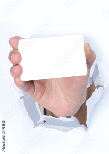 Hand and a card