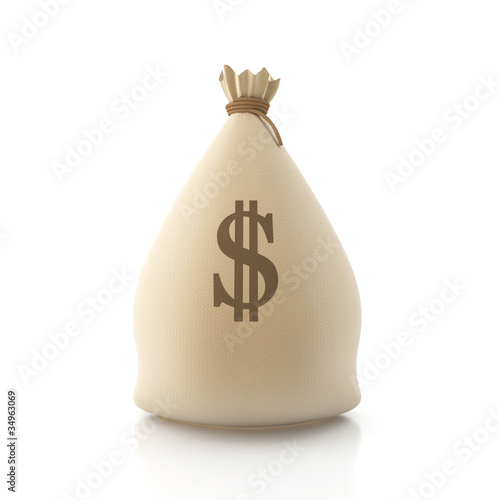 Sack, filled a money