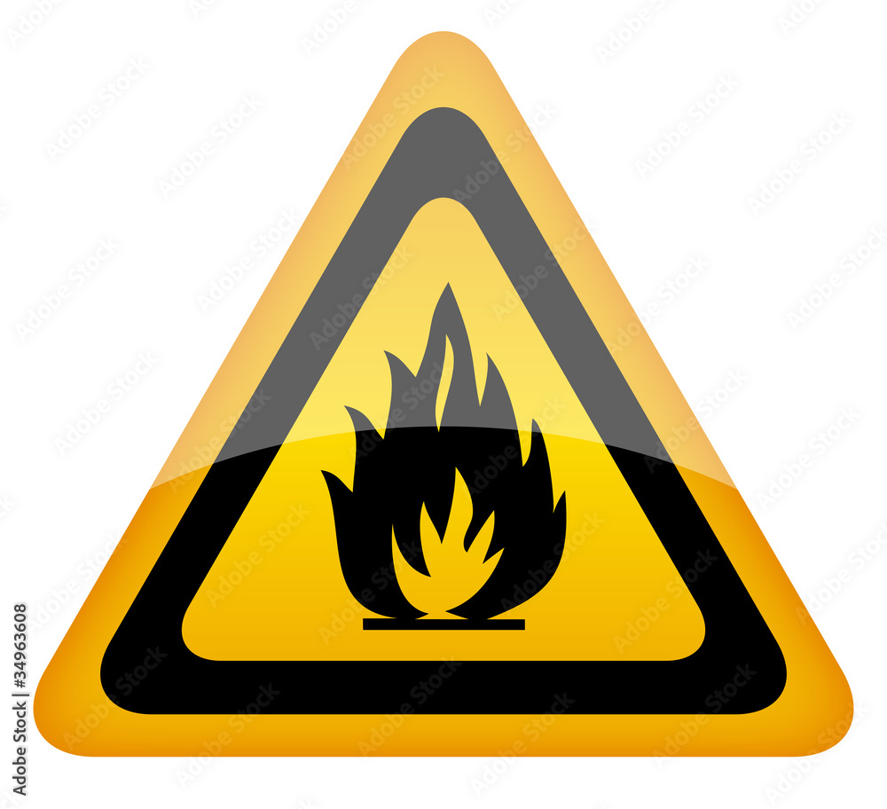 Fire warning sign Fire warning sign