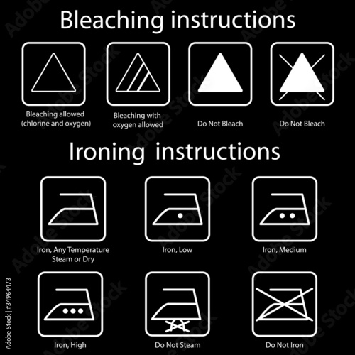 Bleaching and Ironing instruction