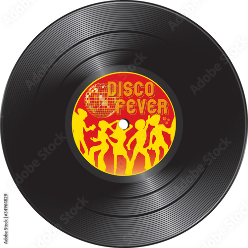 Vinyl record with disco fever