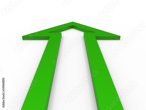 3d arrow green up