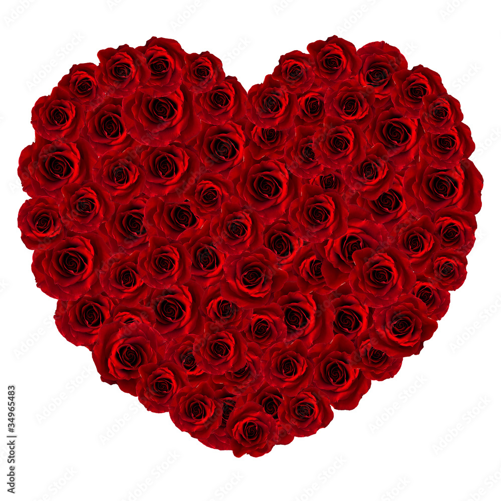Heart made by red roses. Heart made by red roses.