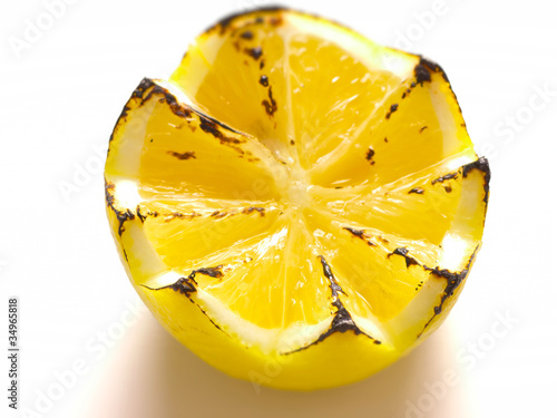 close up of a grilled lemon photo