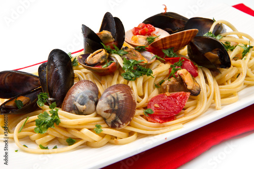 Fotografie linguine allo scoglio