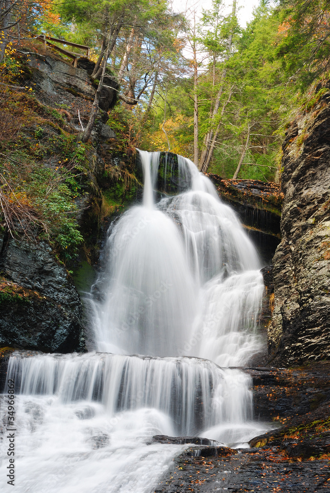 Autumn Waterfall in mountain