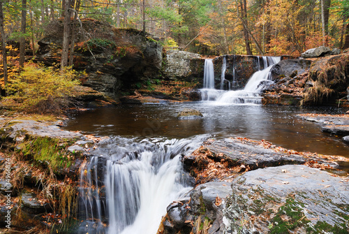Fototapeta Naklejka Na Ścianę i Meble -  Autumn Waterfall in mountain