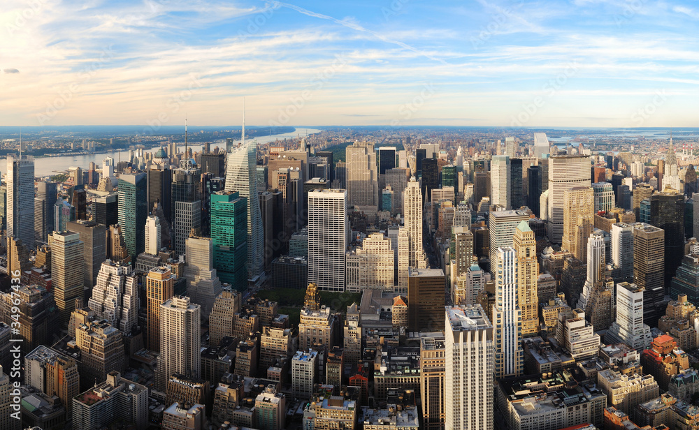 Manhattan panorama aerial view