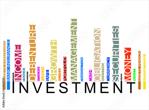 colorful INVESTMENT text barcode, vector