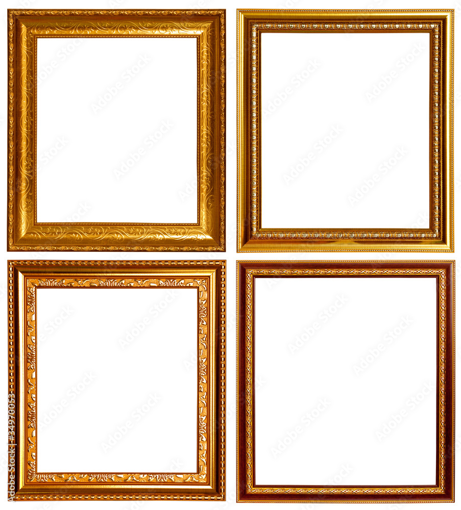 Fototapeta premium Gold and wood frame Collection