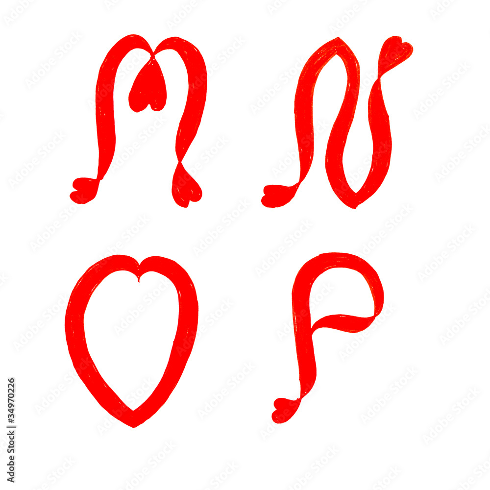 alphabet heart letters alphabet heart letters