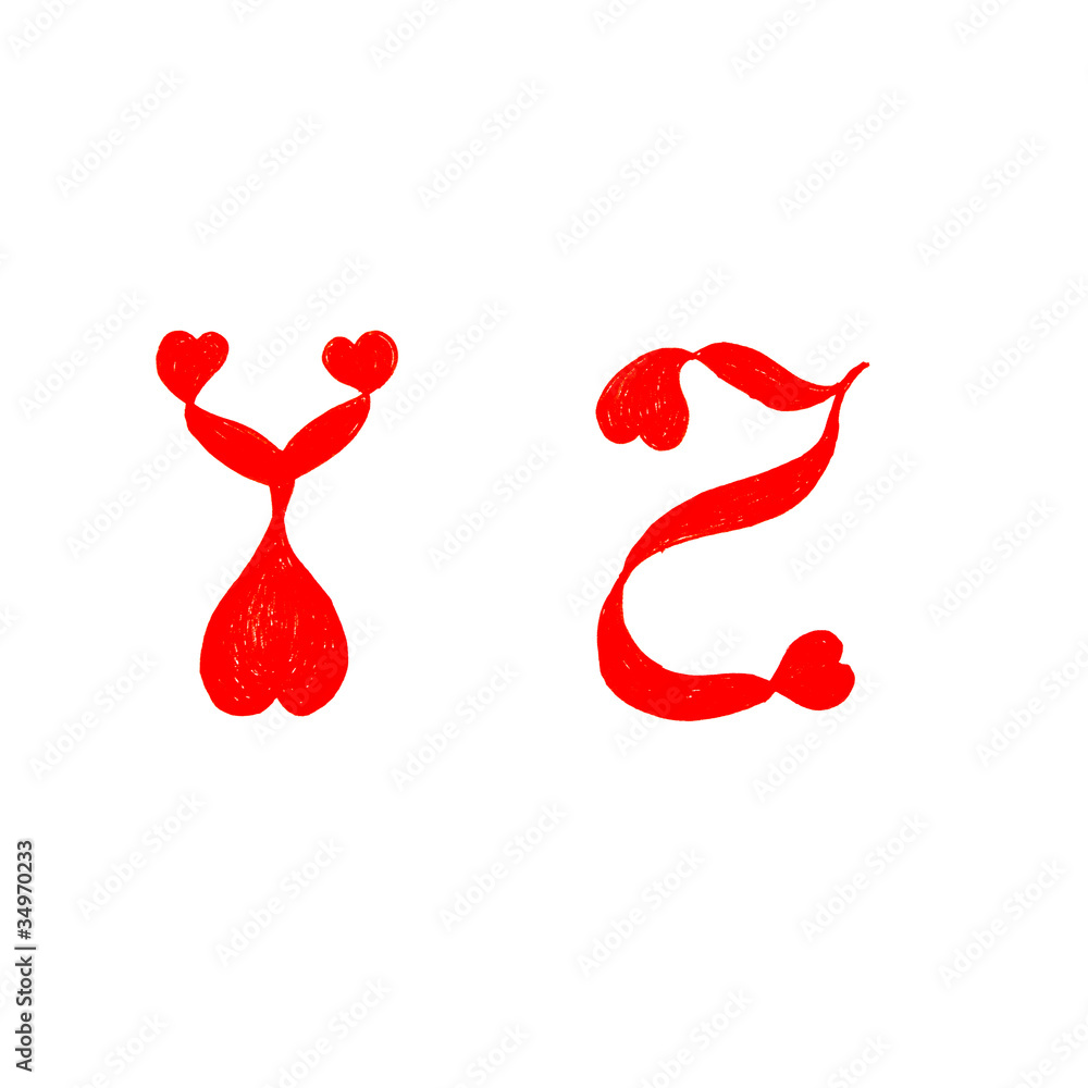 alphabet heart letters Stock Photo | Adobe Stock