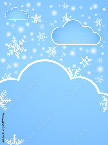 Fototapeta Naklejka Na Ścianę i Meble -  Winter background with snow. Illustration